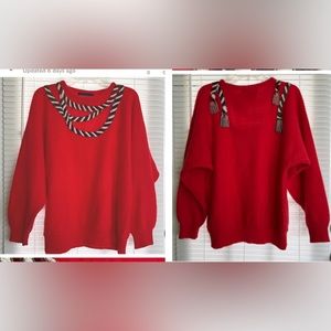 Lambswool and Angora Spree International 90s Vintage beaded mesh sweater sz L